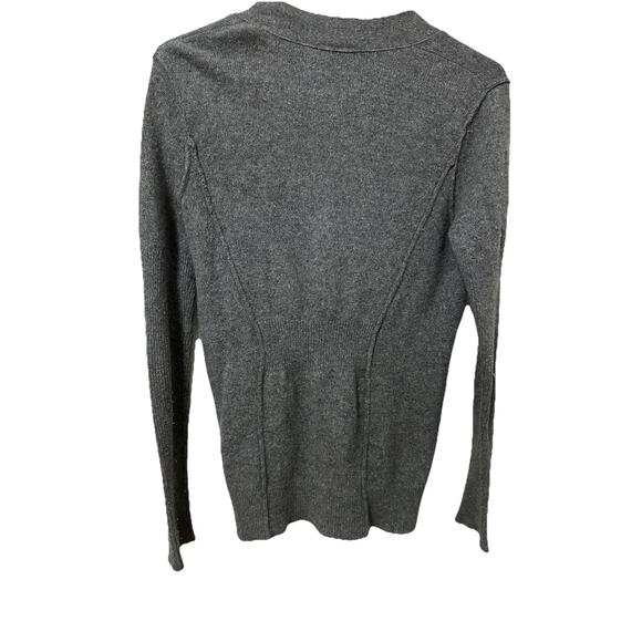 ANNE TAYLOR LOFT Women’s Gray V-Neck Button-Down Sweater Cardigan Wool Blend XS - Picture 4 of 7